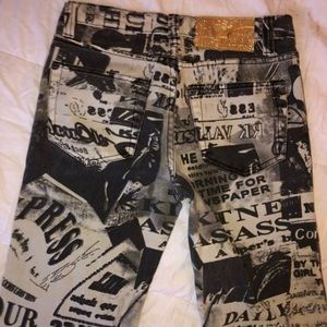 Cavalli black & white print jeans